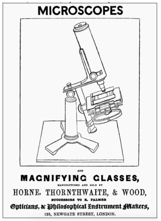A black and white poster of a microscope
Description automatically generated