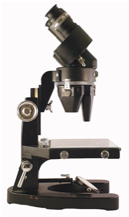A black and gold microscope
Description automatically generated